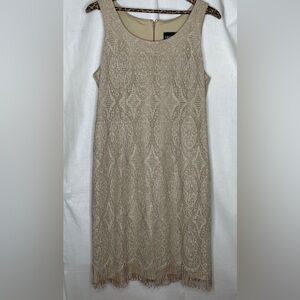 ONYX Nite Sparkly Gold Dress with Fringe.